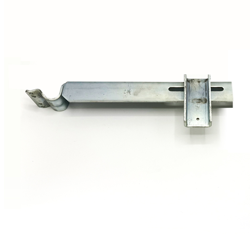 One piece formed steel bracket. U-bolt locks to any type of stanchion. No slipping. Special half-clamps not required. Special
construction permits vertical height adjustment. Flat top accommodates full width shelf. Rail fastens with self-tapping screws (provided). U-bolt and nuts furnished. Load capacity 300 lbs.<br><br>